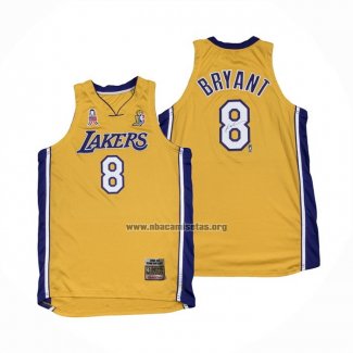 Camiseta Los Angeles Lakers Kobe Bryant NO 8 Mitchell & Ness 2001-02 Amarillo