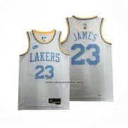 Camiseta Los Angeles Lakers LeBron James NO 23 Classic 2022-23 Blanco