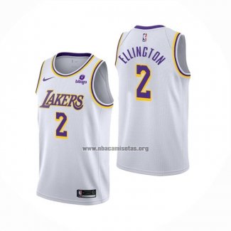 Camiseta Los Angeles Lakers Wayne Ellington NO 2 Association 2021-22 Blanco