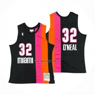 Camiseta Miami Floridians Shaquille O'Neal NO 32 Hardwood Classics Throwback Negro