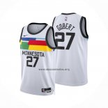 Camiseta Minnesota Timberwolves Rudy Gobert NO 27 Ciudad 2022-23 Blanco