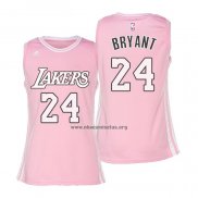 Camiseta Mujer Los Angeles Lakers Kobe Bryant NO 24 Rosa