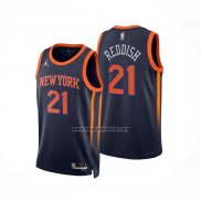 Camiseta New York Knicks Cam Reddish NO 21 Statement 2022-23 Negro