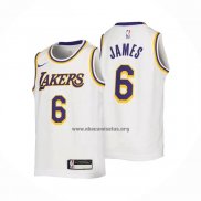 Camiseta Nino Los Angeles Lakers LeBron James NO 6 Association 2022-23 Blanco