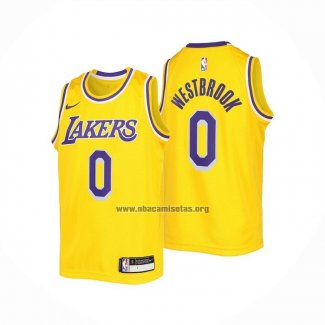 Camiseta Nino Los Angeles Lakers Russell Westbrook NO 0 Icon 2022-23 Amarillo