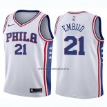 Camiseta Nino Philadelphia 76ers Joel Embiid NO 21 Association 2017-18 Blanco