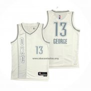 Camiseta Oklahoma City Thunder Paul George NO 13 Ciudad 2021-22 Blanco