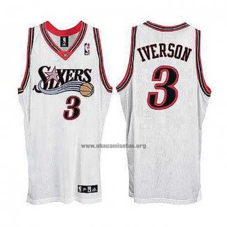 Camiseta Philadelphia 76ers Allen Iverson NO 3 Retro Blanco