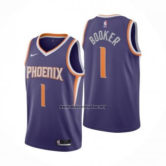 Camiseta Phoenix Suns Devin Booker NO 1 Icon 2020-21 Violeta