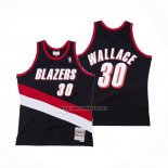Camiseta Portland Trail Blazers Rasheed Wallace NO 30 Hardwood Classics Throwback Negro