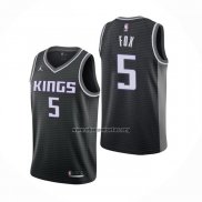 Camiseta Sacramento Kings De'Aaron Fox NO 5 Statement 2020-21 Negro