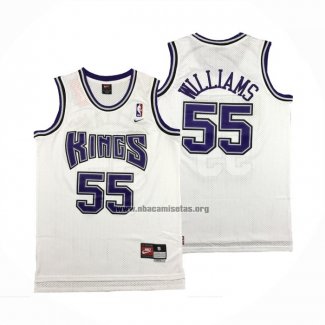 Camiseta Sacramento Kings Jason Williams NO 55 Retro Blanco