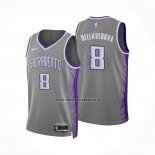 Camiseta Sacramento Kings Matthew Dellavedova NO 8 Ciudad 2022-23 Gris