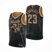 Camiseta Toronto Raptors Fred Vanvleet NO 23 Ciudad 2021-22 Negro