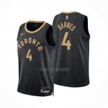 Camiseta Toronto Raptors Scottie Barnes NO 4 Ciudad 2022-23 Negro