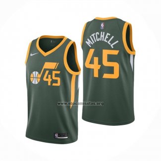 Camiseta Utah Jazz Donovan Mitchell NO 45 Earned 2018-19 Verde