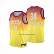 Camiseta All Star 2023 Milwaukee Bucks Giannis Antetokounmpo NO 34 Naranja