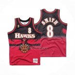 Camiseta Atlanta Hawks Steve Smith NO 8 Hardwood Classics Throwback Rojo