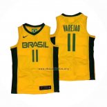 Camiseta Brasil Anderson Varejao NO 11 2019 FIBA Baketball World Cup Amarillo