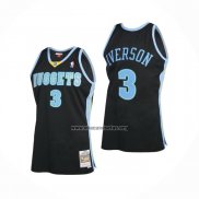 Camiseta Denver Nuggets Allen Iverson NO 3 Mitchell & Ness 2006-07 Negro