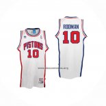 Camiseta Detroit Pistons Dennis Rodman NO 10 Retro Blanco