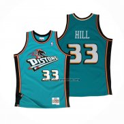 Camiseta Detroit Pistons Grant Hill NO 33 Hardwood Classics Throwback Verde