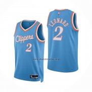 Camiseta Los Angeles Clippers Kawhi Leonard NO 2 Ciudad 2021-22 Azul