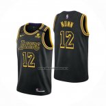 Camiseta Los Angeles Lakers Kendrick Nunn NO 12 Mamba 2021-22 Negro