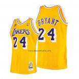 Camiseta Los Angeles Lakers Kobe Bryant NO 24 60th Anniversary Mitchell & Ness 2007-08 Amarillo