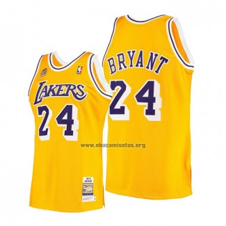 Camiseta Los Angeles Lakers Kobe Bryant NO 24 60th Anniversary Mitchell & Ness 2007-08 Amarillo