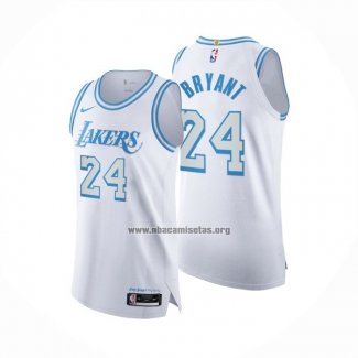 Camiseta Los Angeles Lakers Kobe Bryant NO 24 Ciudad Autentico 2020-21 Blanco