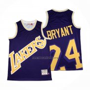 Camiseta Los Angeles Lakers Kobe Bryant NO 24 Mitchell & Ness Big Face Violeta