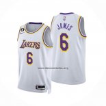 Camiseta Los Angeles Lakers LeBron James NO 6 Association 2022-23 Blanco