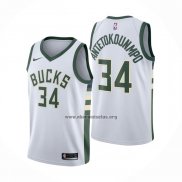 Camiseta Milwaukee Bucks Giannis Antetokounmpo NO 34 Association Blanco