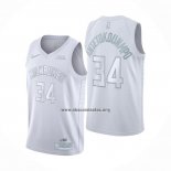 Camiseta Milwaukee Bucks Giannis Antetokounmpo NO 34 MVP Blanco