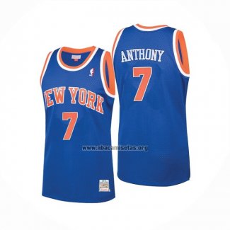 Camiseta New York Knicks Carmelo Anthony NO 7 Mitchell & Ness 2012-13 Azul