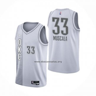 Camiseta Oklahoma City Thunder Mike Muscala NO 33 Ciudad 2021-22 Blanco