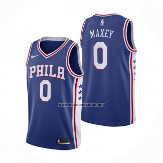 Camiseta Philadelphia 76ers Tyrese Maxey NO 0 Icon Azul