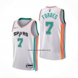 Camiseta San Antonio Spurs Bryn Forbes NO 7 Ciudad 2021-22 Blanco