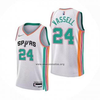 Camiseta San Antonio Spurs Devin Vassell NO 24 Ciudad 2021-22 Blanco