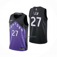 Camiseta Toronto Raptors Alex Len NO 27 Earned 2020-21 Negro Violeta