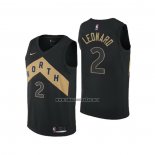 Camiseta Toronto Raptors Kawhi Leonard NO 2 Ciudad 2018 Negro