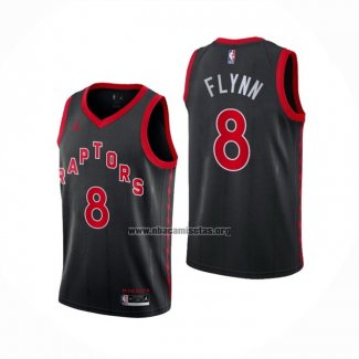 Camiseta Toronto Raptors Malachi Flynn NO 8 Statement 2020-21 Negro