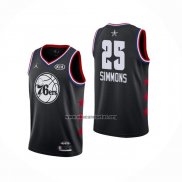 Camiseta All Star 2019 Philadelphia 76ers Ben Simmons NO 25 Negro