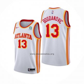 Camiseta Atlanta Hawks Bogdan Bogdanovic NO 13 Association 2020-21 Blanco