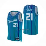 Camiseta Charlotte Hornets JT Thor NO 21 Ciudad 2021-22 Azul