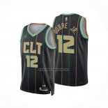 Camiseta Charlotte Hornets Kelly Oubre JR. NO 12 Ciudad 2022-23 Negro