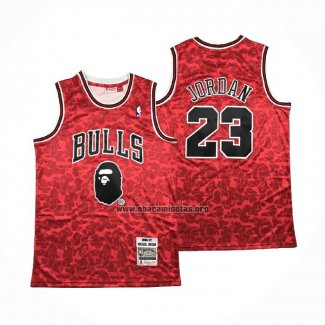 Camiseta Chicago Bulls Bape NO 23 Hardwood Classic Rojo