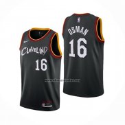 Camiseta Cleveland Cavaliers Cedi Osman NO 16 Ciudad 2020-21 Negro