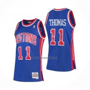 Camiseta Detroit Pistons Isiah Thomas NO 11 Mitchell & Ness 1988-89 Azul